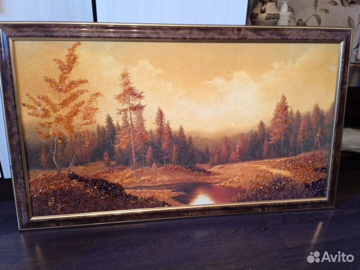 Картина большая из янтаря