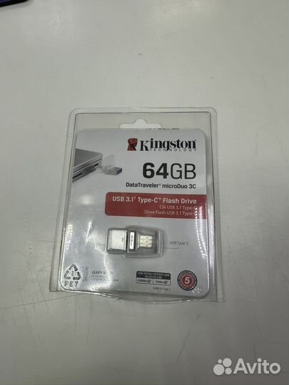 Карта памяти Kingston usb 3.1 и type c 64 gb