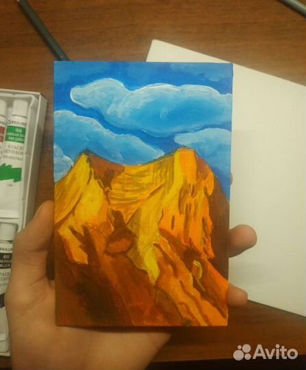 Картина гор акрилом