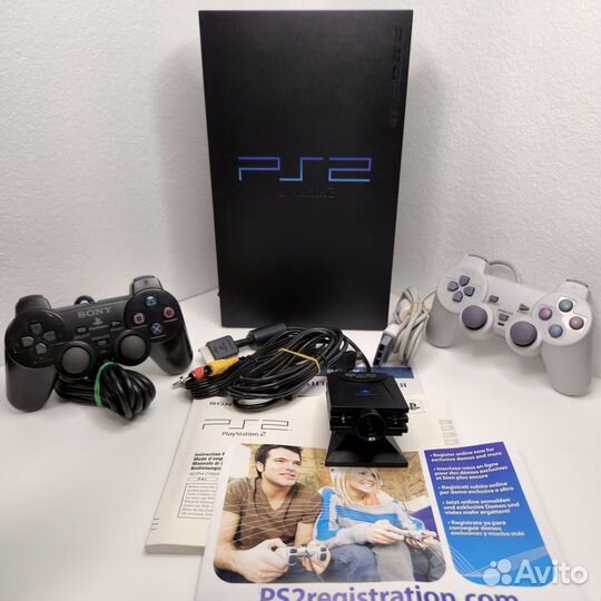 Sony PS2 прошитая с геймпадами + камера EYE TOY