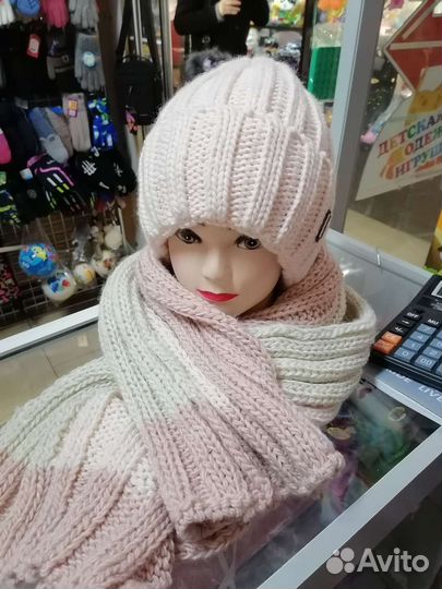 Шапка и снуд зима