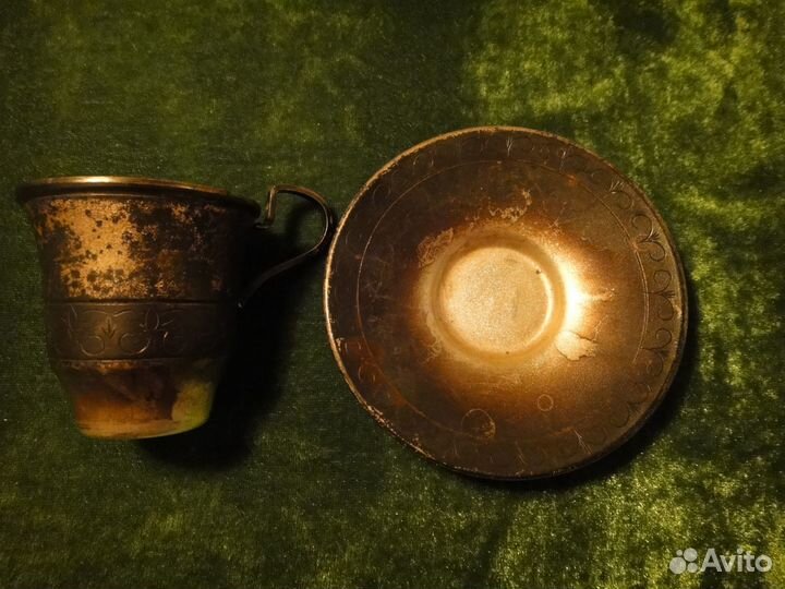 Старинная Кофейная Пара Мельхиоровая СССР