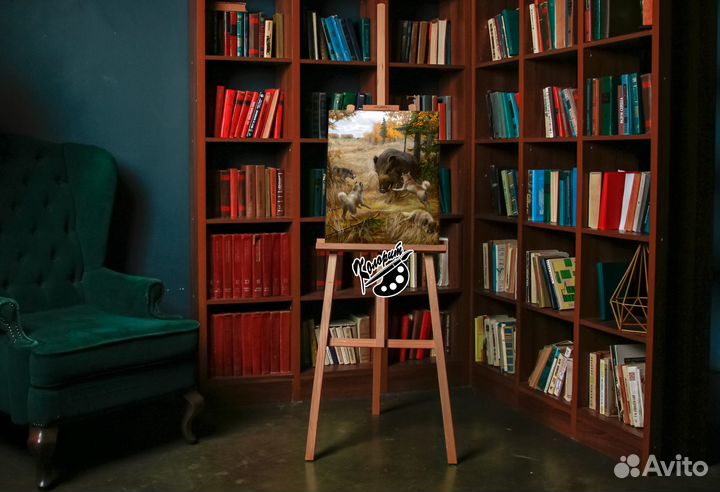 Картина охота на кабана с лайками