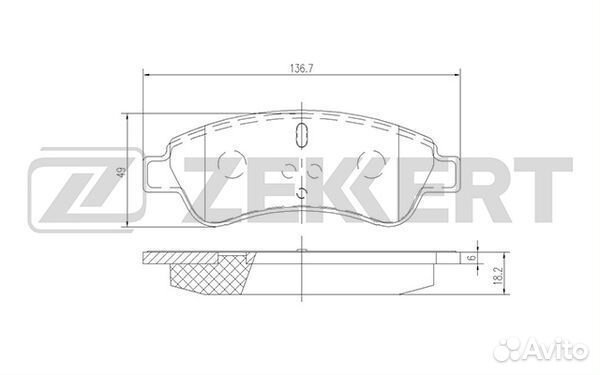 Zekkert BS-1434 Колодки тормозные передние дисковы