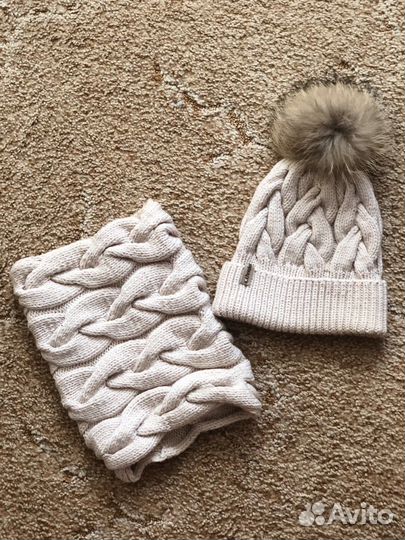 Комплект шапка и снуд женский