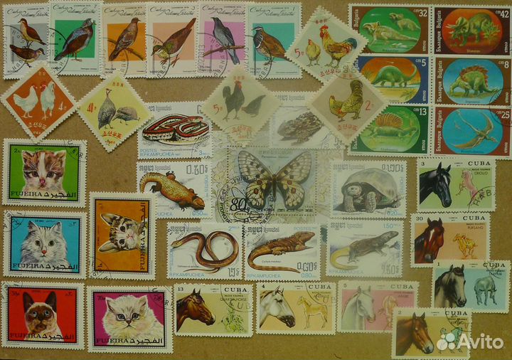 Марки флора и фауна (зарубежные, гашёные)