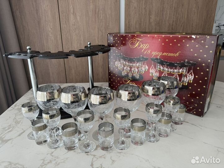 Набор бокалов Гусь-Хрустальный 18 предметов