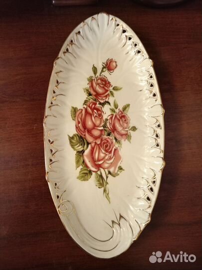 Блюдо овальное Корейская роза