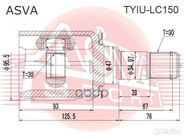 ШРУС внутренний 30x47x30 tyiu-LC150 asva