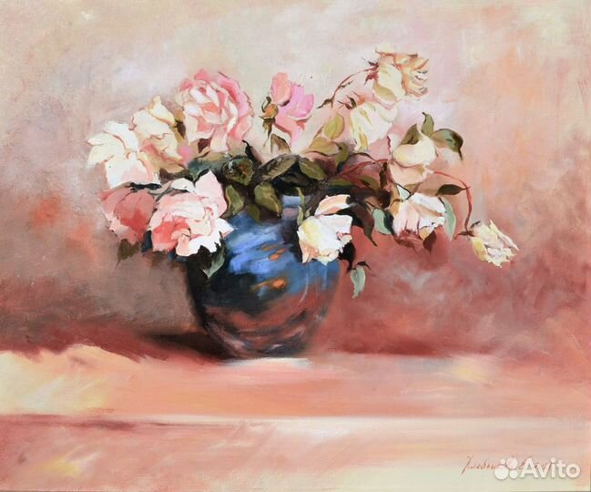 Букет роз, картина маслом