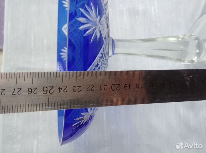 Ваза на ножке алмазная нарезка 50-х годов