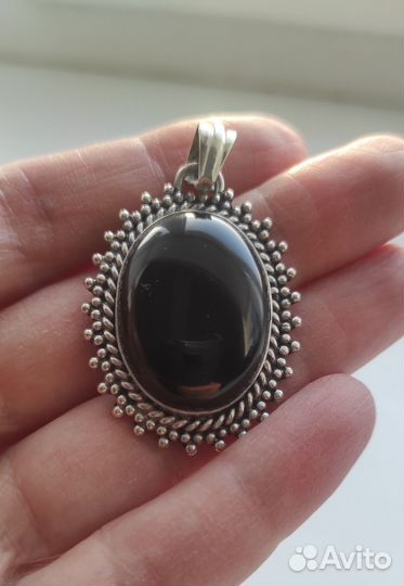 Кулон и кольцо серебро агат