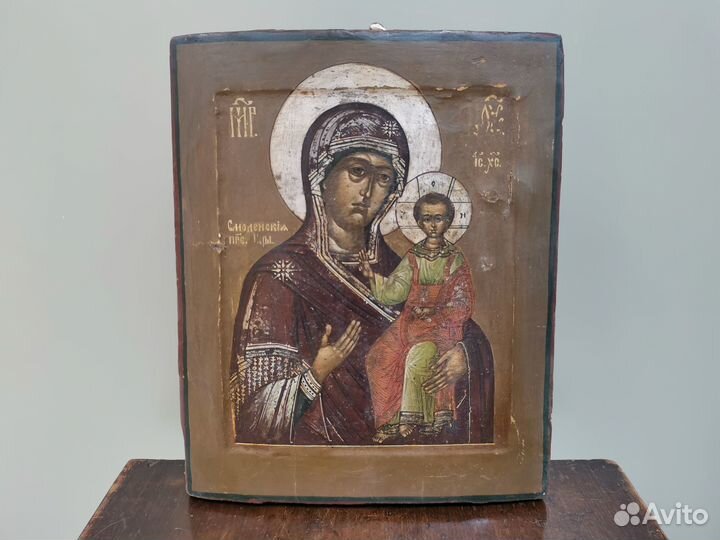 Икона Смоленская Богородица 19 век ковчег Москва