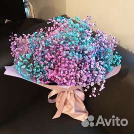 Букет из радужной гипсофилы