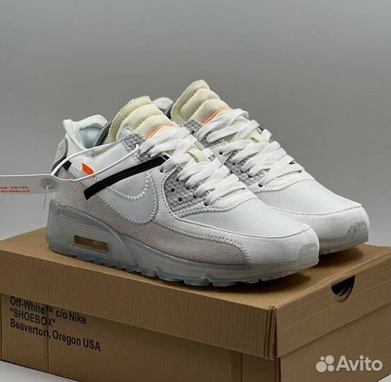 Nike air max 90 off white 41-45 мужские кроссовки