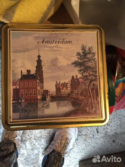 Жестяные банки из под коньяка чая кофе конфет пече