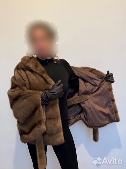 Шуба норковая цвет соболь