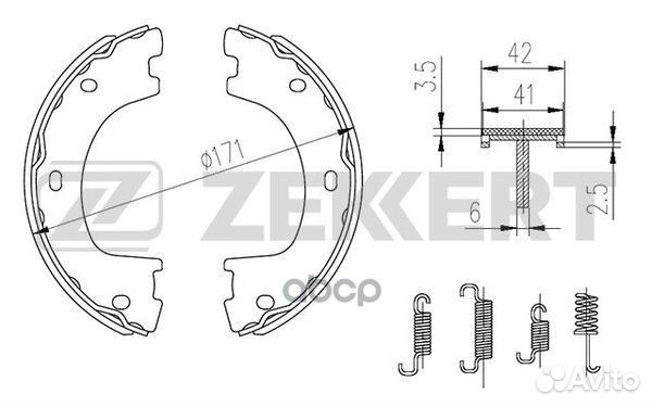 Колодки торм. бараб. задн. с уст. компл. MB Spr