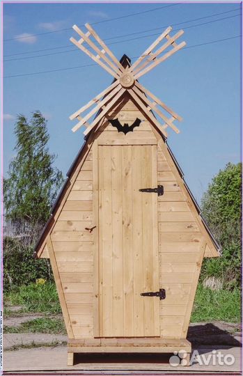 Дачный туалет деревянный с установкой UOO