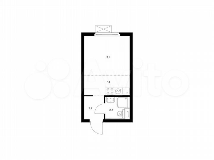 Квартира-студия, 19,7 м², 2/25 эт.