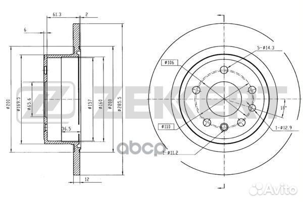 Диск торм. зад. Opel Omega B 94- bs-5159 Zekkert
