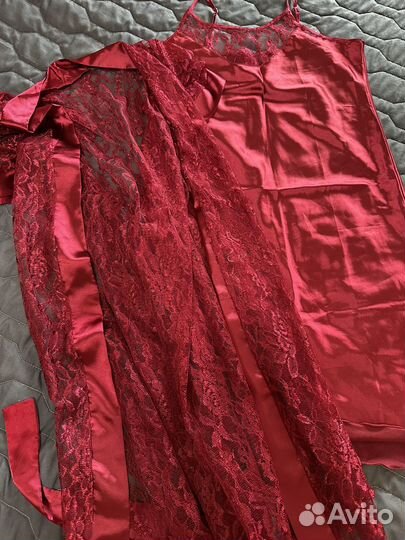 Халат и сорочка шелковая