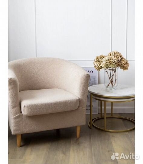 Кресло бежевое букле