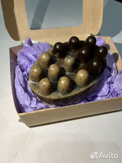 Массажное мыло с люфой и кофейным скрабом 2