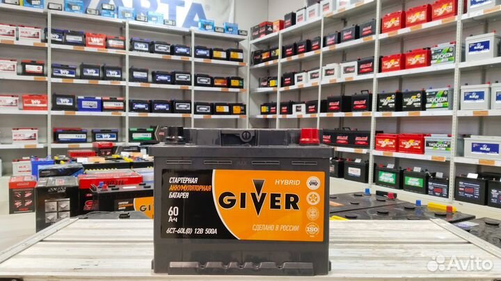 Аккумулятор новый Giver 60 Ампер Обр/пол