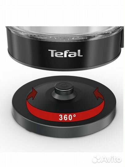 Чайник электрический tefal KI840830 чёрный, 1,7 л