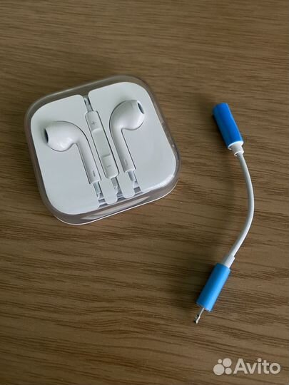 Наушники apple earpods 3.5 мм + переходник aux