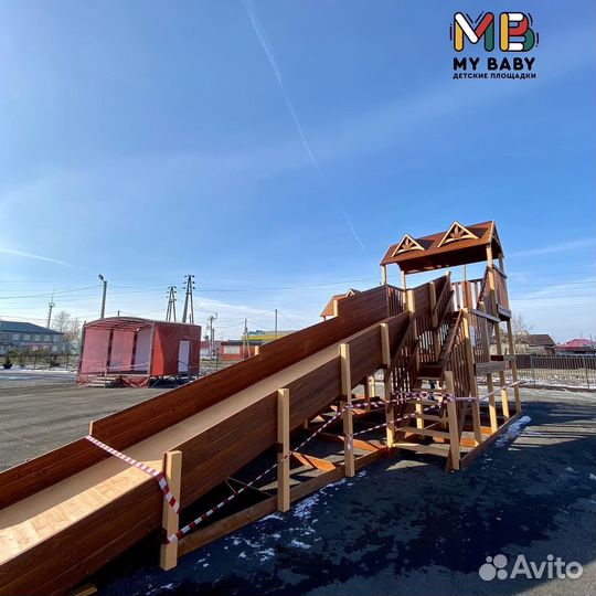 Зимняя деревянная горка Норд Премиум