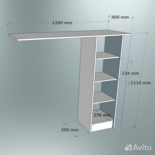 Барный стол Бастион Вкуса 120х40х112