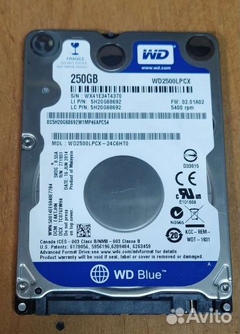 Жесткий диск wd blue 250gb