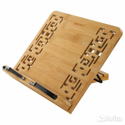 Подставка книг и планшетов бамбуковая резная braub