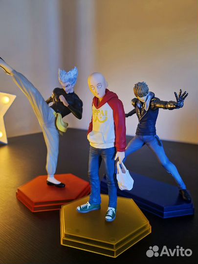 Фигурки Saitama, Genos, Garou из One Punch Man