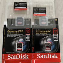 Карты памяти SanDisk Extreme 128, 256 gb