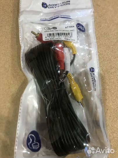 Кабель Atcom Geplink 3хRCA, 3м, чёрный