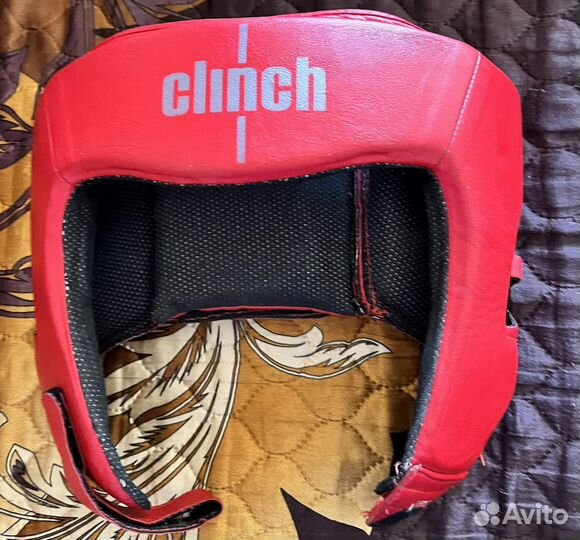 Боксерский шлем clinch красный и синий