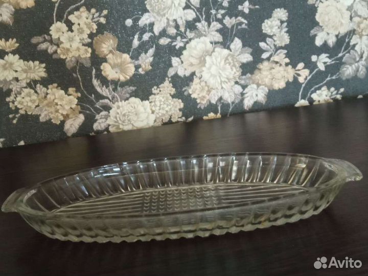 Пепельница, рыбница, блюдца хрусталь, стекло СССР