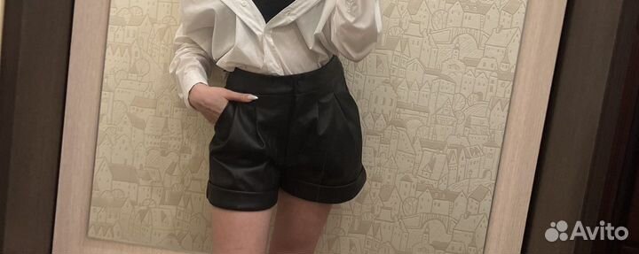 Шорты женские кожаные