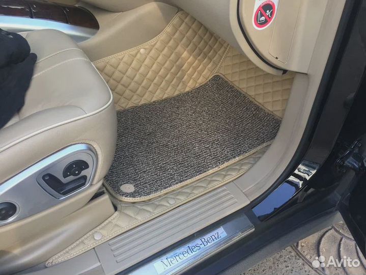 3д коврики из экокожи с бортами в салон авто