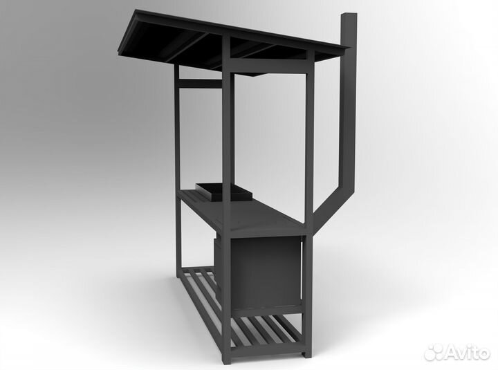 Мангал с крышей и печкой