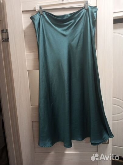 Атласная юбка миди 58-60