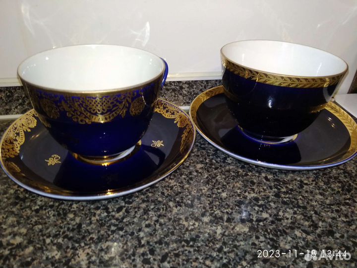 Чашка с блюдцем лфз cobalt