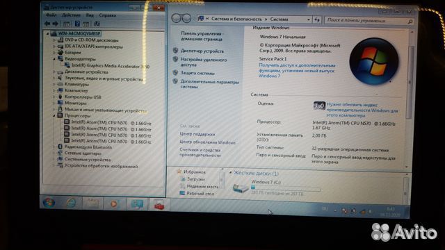 Нетбук asus EEE PC 1008P 4 ядра