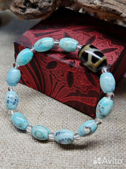 Брасоет агат с Дзи 