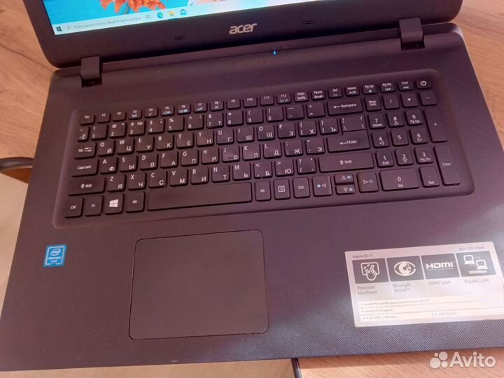 Acer 4ядра/8гб озу/SSD/17дюймов экран