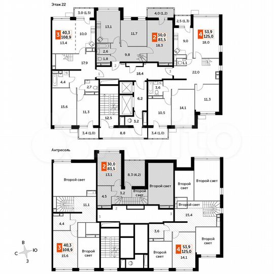 2-к. квартира, 83,5 м², 22/22 эт.