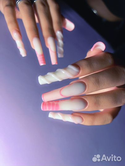 Маникюр гель лак наращивание